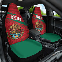 Mexico Coat Of Arms Car Seat Cover With Folk Pattern - Wonder Print Shop
