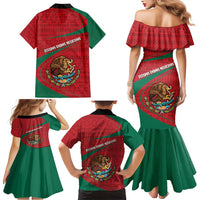 Mexico Coat Of Arms Family Matching Mermaid Dress and Hawaiian Shirt With Folk Pattern - Wonder Print Shop