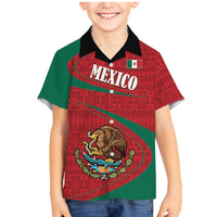 Mexico Coat Of Arms Family Matching Mermaid Dress and Hawaiian Shirt With Folk Pattern - Wonder Print Shop