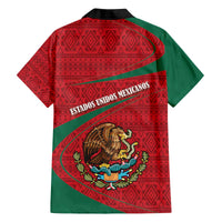 Mexico Coat Of Arms Family Matching Off The Shoulder Long Sleeve Dress and Hawaiian Shirt With Folk Pattern - Wonder Print Shop