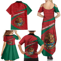 Mexico Coat Of Arms Family Matching Summer Maxi Dress and Hawaiian Shirt With Folk Pattern - Wonder Print Shop