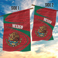 Mexico Coat Of Arms Garden Flag With Folk Pattern - Wonder Print Shop