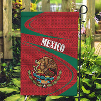 Mexico Coat Of Arms Garden Flag With Folk Pattern - Wonder Print Shop