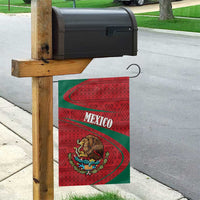 Mexico Coat Of Arms Garden Flag With Folk Pattern - Wonder Print Shop