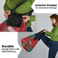 Mexico Coat Of Arms Grocery Bag With Folk Pattern