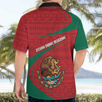 Mexico Coat Of Arms Hawaiian Shirt With Folk Pattern - Wonder Print Shop