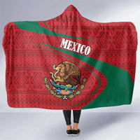 Mexico Coat Of Arms Hooded Blanket With Folk Pattern