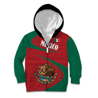 Mexico Coat Of Arms Kid Hoodie With Folk Pattern - Wonder Print Shop