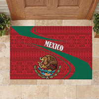 Mexico Coat Of Arms Rubber Doormat With Folk Pattern - Wonder Print Shop