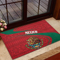 Mexico Coat Of Arms Rubber Doormat With Folk Pattern - Wonder Print Shop
