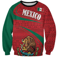 Mexico Coat Of Arms Sweatshirt With Folk Pattern - Wonder Print Shop