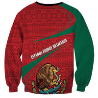 Mexico Coat Of Arms Sweatshirt With Folk Pattern - Wonder Print Shop