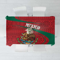 Mexico Coat Of Arms Tablecloth With Folk Pattern - Wonder Print Shop