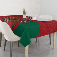 Mexico Coat Of Arms Tablecloth With Folk Pattern - Wonder Print Shop