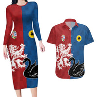 Custom British Lions Western Force Couples Matching Long Sleeve Bodycon Dress and Hawaiian Shirt Unique Style - Wonder Print Shop