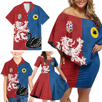 Custom British Lions Western Force Family Matching Off Shoulder Short Dress and Hawaiian Shirt Unique Style - Wonder Print Shop