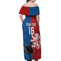 Custom British Lions Western Force Off Shoulder Maxi Dress Unique Style - Wonder Print Shop