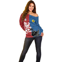 Custom British Lions Western Force Off Shoulder Sweater Unique Style - Wonder Print Shop