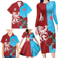 Custom British Lions Waratahs Family Matching Long Sleeve Bodycon Dress and Hawaiian Shirt Unique Style - Wonder Print Shop