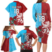 Custom British Lions Waratahs Family Matching Long Sleeve Bodycon Dress and Hawaiian Shirt Unique Style - Wonder Print Shop