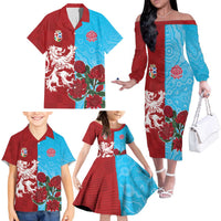 Custom British Lions Waratahs Family Matching Off The Shoulder Long Sleeve Dress and Hawaiian Shirt Unique Style - Wonder Print Shop