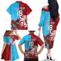 Custom British Lions Waratahs Family Matching Off The Shoulder Long Sleeve Dress and Hawaiian Shirt Unique Style - Wonder Print Shop