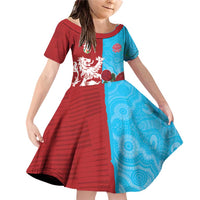 Custom British Lions Waratahs Family Matching Off Shoulder Short Dress and Hawaiian Shirt Unique Style - Wonder Print Shop