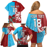 Custom British Lions Waratahs Family Matching Off Shoulder Short Dress and Hawaiian Shirt Unique Style - Wonder Print Shop