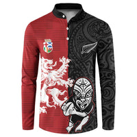Custom British Lions New Zealand Button Sweatshirt Unique Style - Wonder Print Shop
