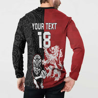 Custom British Lions New Zealand Button Sweatshirt Unique Style - Wonder Print Shop