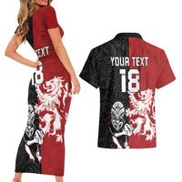 Custom British Lions New Zealand Couples Matching Short Sleeve Bodycon Dress and Hawaiian Shirt Unique Style - Wonder Print Shop