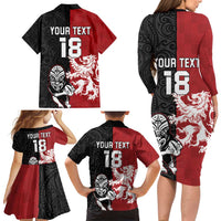 Custom British Lions New Zealand Family Matching Long Sleeve Bodycon Dress and Hawaiian Shirt Unique Style - Wonder Print Shop