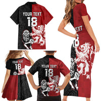 Custom British Lions New Zealand Family Matching Short Sleeve Bodycon Dress and Hawaiian Shirt Unique Style - Wonder Print Shop