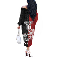 Custom British Lions New Zealand Off The Shoulder Long Sleeve Dress Unique Style - Wonder Print Shop