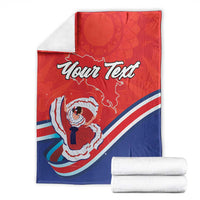 Personalized Costa Rica Independence Day Since 1821 Blanket Folk Dancer with Folk Art Pattern