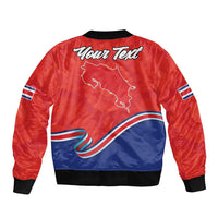 Personalized Costa Rica Independence Day Since 1821 Bomber Jacket Folk Dancer with Folk Art Pattern - Wonder Print Shop