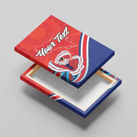 Personalized Costa Rica Independence Day Since 1821 Canvas Wall Art Folk Dancer with Folk Art Pattern - Wonder Print Shop