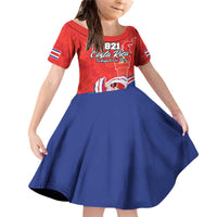 Personalized Costa Rica Independence Day Since 1821 Family Matching Off Shoulder Short Dress and Hawaiian Shirt Folk Dancer with Folk Art Pattern - Wonder Print Shop