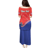 Personalized Costa Rica Independence Day Since 1821 Family Matching Puletasi and Hawaiian Shirt Folk Dancer with Folk Art Pattern - Wonder Print Shop