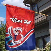 Personalized Costa Rica Independence Day Since 1821 Garden Flag Folk Dancer with Folk Art Pattern - Wonder Print Shop