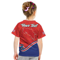 Personalized Costa Rica Independence Day Since 1821 Kid T Shirt Folk Dancer with Folk Art Pattern - Wonder Print Shop