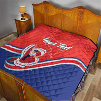 Personalized Costa Rica Independence Day Since 1821 Quilt Folk Dancer with Folk Art Pattern - Wonder Print Shop