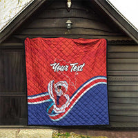 Personalized Costa Rica Independence Day Since 1821 Quilt Folk Dancer with Folk Art Pattern - Wonder Print Shop