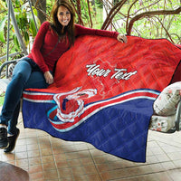 Personalized Costa Rica Independence Day Since 1821 Quilt Folk Dancer with Folk Art Pattern - Wonder Print Shop