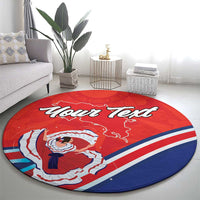 Personalized Costa Rica Independence Day Since 1821 Round Carpet Folk Dancer with Folk Art Pattern