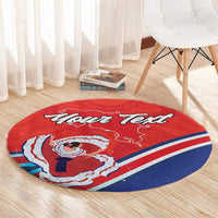 Personalized Costa Rica Independence Day Since 1821 Round Carpet Folk Dancer with Folk Art Pattern