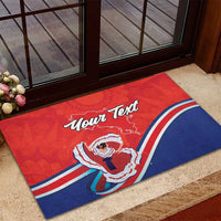 Personalized Costa Rica Independence Day Since 1821 Rubber Doormat Folk Dancer with Folk Art Pattern - Wonder Print Shop