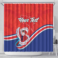 Personalized Costa Rica Independence Day Since 1821 Shower Curtain Folk Dancer with Folk Art Pattern