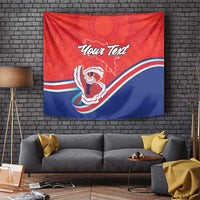 Personalized Costa Rica Independence Day Since 1821 Tapestry Folk Dancer with Folk Art Pattern - Wonder Print Shop