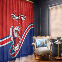 Personalized Costa Rica Independence Day Since 1821 Window Curtain Folk Dancer with Folk Art Pattern - Wonder Print Shop